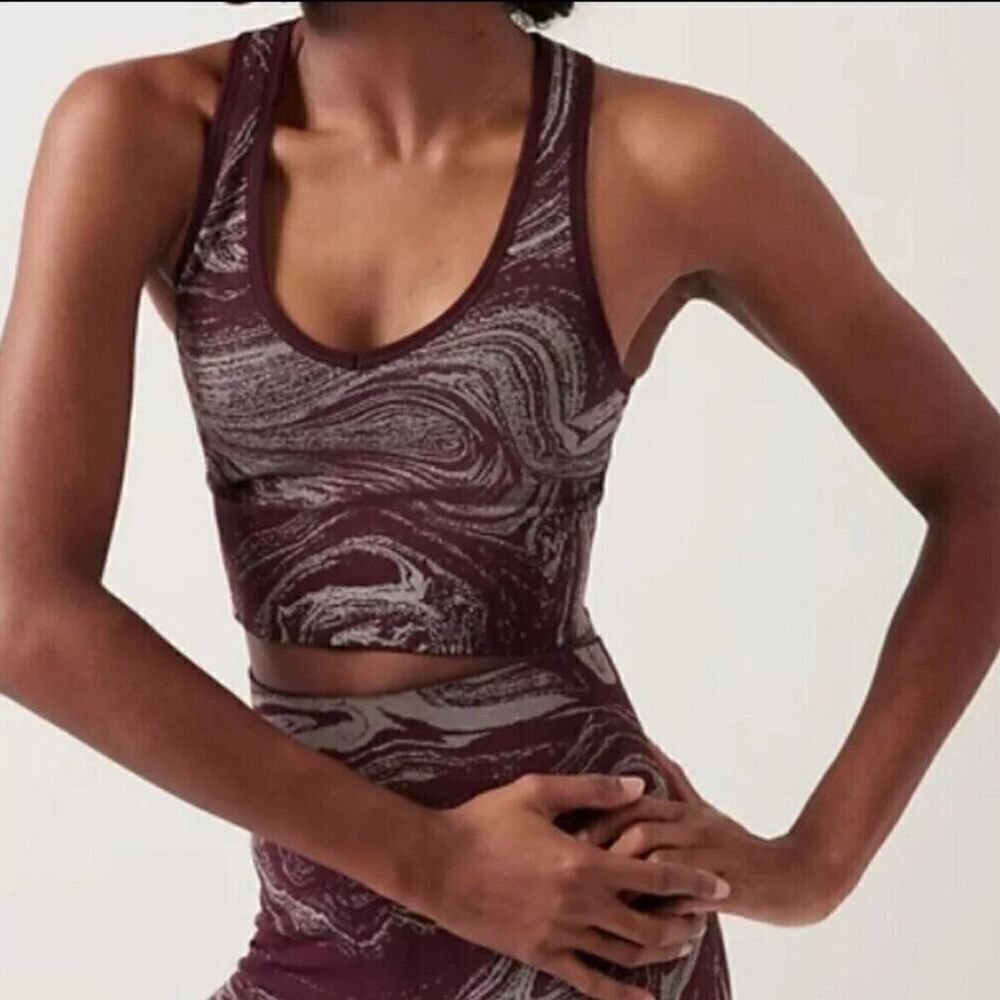 Athleta Aurora Seamless Shine Tank NEW with tags Size XS Spiced Cabernet